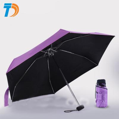 China Wholesale Modern Five 5 Fold Pocket Lightweight Flat Purple Umbrella for sale