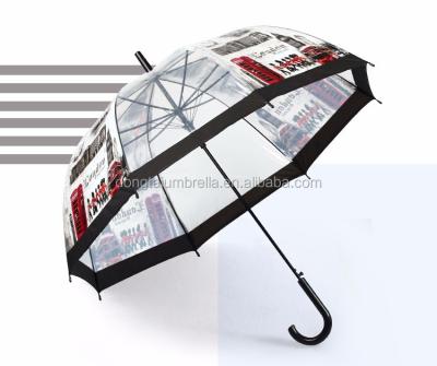 China London Modern City Bus Transparent Poe Umbrella for sale