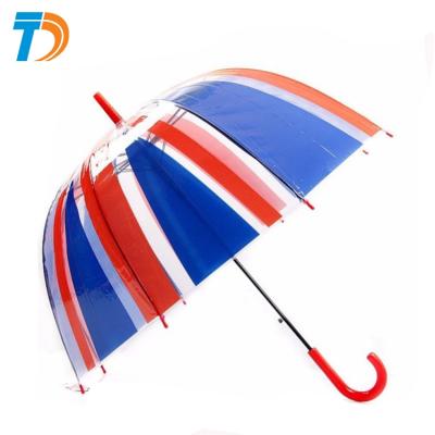 China Newest Modern Custom National Flag Printed Transparent Clear POE Umbrella for sale