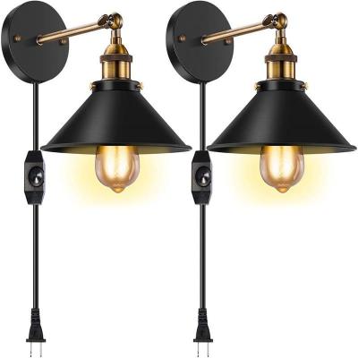 China Amazon Retro American Industrial Wind Modern Eaby Fit Wrought Iron Dimming Dining Room Bedside Lamp for sale