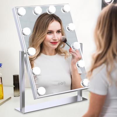 China New style lighted 12 led bulbs hollywood makeup mirror vanity mirror with led bulbs for sale