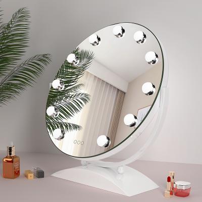 China Amazon Round Hollywood Lighted Mirror Led Lighted Beauty Makeup Vanity Mirror With Ligts for sale