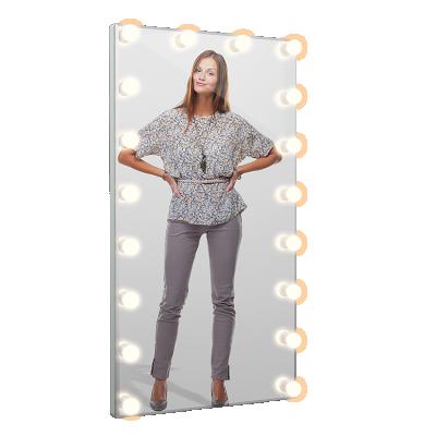 China Modern Led Lighted 20 Bulbs Hollywood Style Lighted Full Mirror Makeup Vanity Mirror for sale