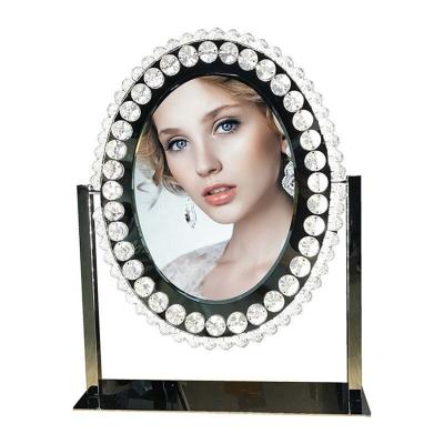 China Diamond Mirror Lighted LED Lights Hollywood Makeup Mirror Vanity Mirror with Decoration Light for sale