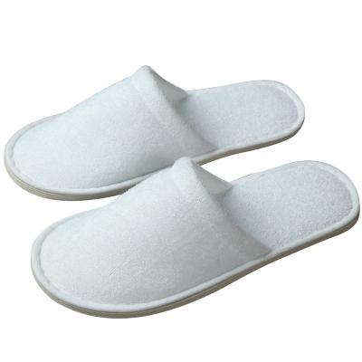 China OEM Hotel Customer Hot Selling Logo Open And Closed Toe Disposable Terry Towel Sweep Slippers 031-032 for sale