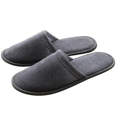 China OEM cheap gray terry towel slippers can be 3/5star the unique non-slip rubber hotel customized 033 for sale