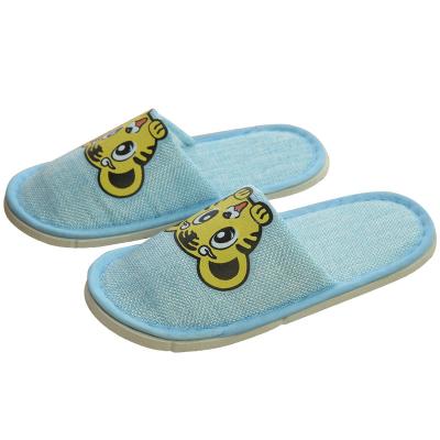 China Customizable LOGO Family Travel Star Hotel Cotton And Canvas Children's Slippers 028-029 for sale