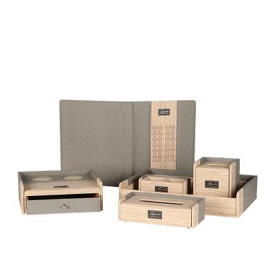 China Best Selling Custom Wooden Gift Box Hotel Leather Goods Durable Wooden Storage Box for sale