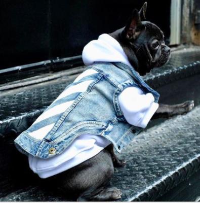 China Viable New Design Hot Sale Dog Jeans Rompers Jeans Pants With Strap Pet Cowboy Vest Dog Clothes for sale