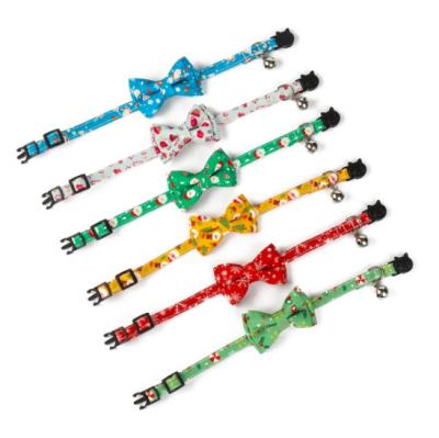 China Christmas Snowman Dog Puppy Collar Nylon Pet Dog Collars Viable Adjustable Strap Buckle Neck Strap For Small Dogs for sale