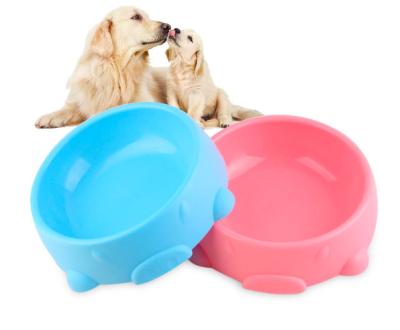 China Sustainable Dog Bowl Pet Food Multicolor Cute Pig Pet Type Supplies Single Bowl for sale