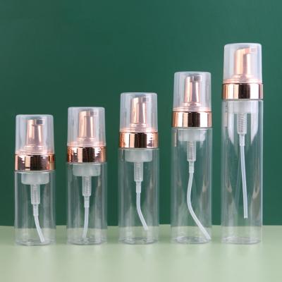 China Household Products Empty 100ml 120ml 150ml 200ml 250ml Rose Gold Foam Bottle For Cosmetic Packaging for sale