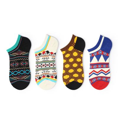 China Wholesale Fashionable Cheap High Quality Breathable Men's Personality Cotton Happy Ankle Socks for sale