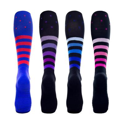 China New Products Breathable Striped Pattern Pressure Socks Running Sports Riding Socks for sale