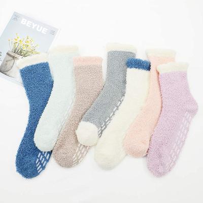 China Popular Colorful QUICK DRY Sleep Winter Boots Fluffy Thick Girls Fuzzy Microfiber Warm Socks Soft Comfortable Thermal Woman for sale