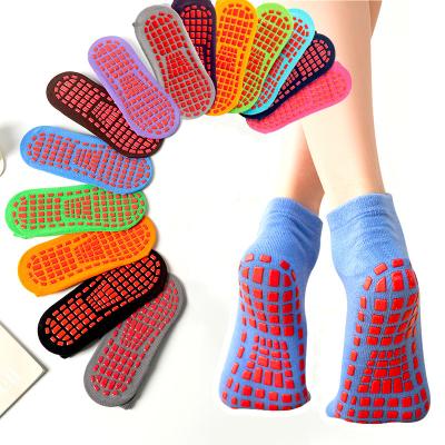 China QUICK DRY Custom Yoga Anti Slip Kids Jump Trampoline Socks Anti Slip Rubber Sole Socks for sale