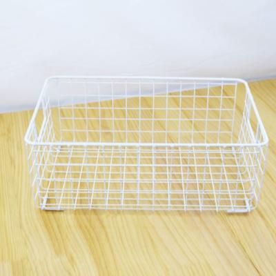 China Vintage Simple Design Two Sizes Household Available Square Iron Art Storage Basket for sale