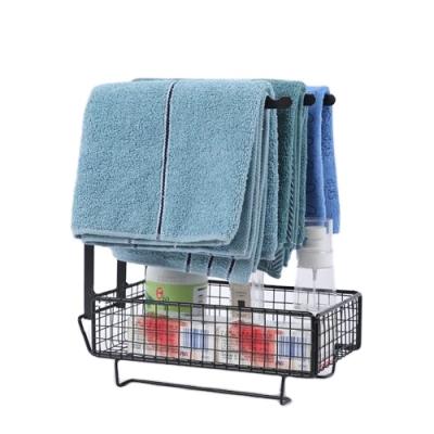 China Household Goods Storage Professional Supply Wrought Iron Kitchen Cloth Foldable Storage Shelf Rack for sale