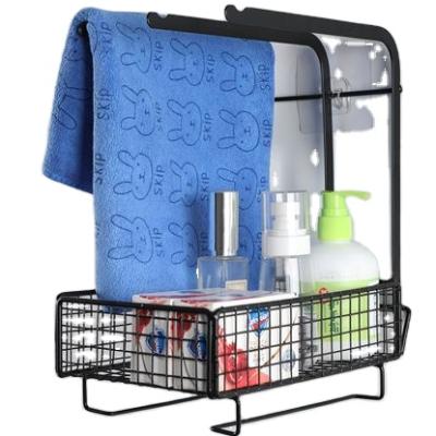 China Outstanding Household Goods Storage Quality Wrought Iron Kitchen Tool Storage Rack Dish Cloth Rack for sale