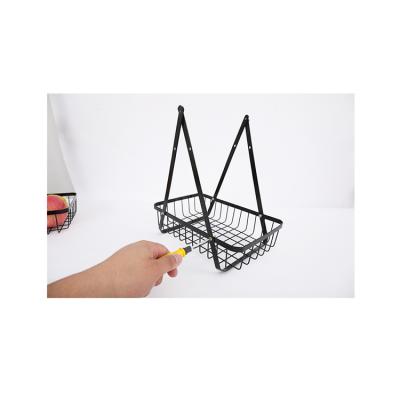 China Household Goods Storage Exceptional Quality Iron Storage Bread Basket Foldable Fruit Basket With Handle for sale