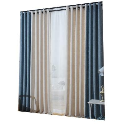 China Blackout 125 Cotton Blackout Solid Color Curtain Cloth Fabric Wholesale Modern Simple Curtains Cloth For Living Room for sale