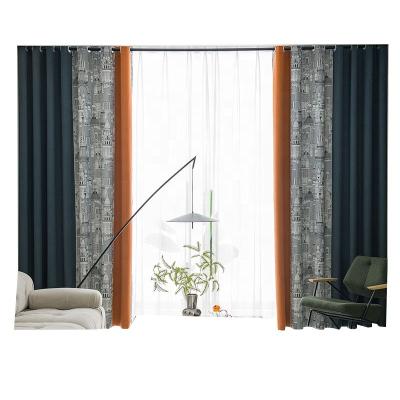 China Wholesale Light Luxury Patchwork American Blackout 78 Color Jacquard Weave Seamless Curtain Fabric High Blackout Finished Curtains for sale