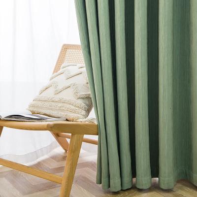 China Japanese blackout 91 milk tea pleated blackout curtains matcha crepe curtain green pressed fabric for living room for sale