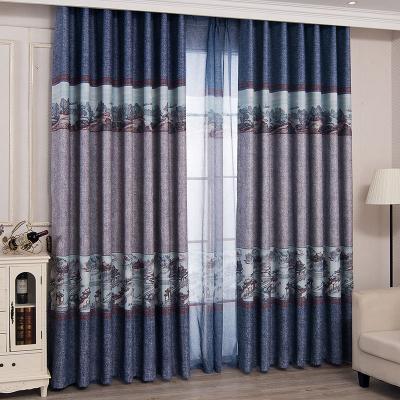 China Luxury Country Blackout Bird Print American Rustic Blackout Curtains Blackout Curtains For Living Room for sale