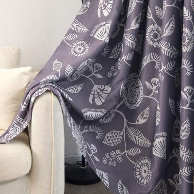 China Wholesale American Blackout Print Blackout Simple Botanical Curtains Floating Finished Window Curtains For Bedroom for sale