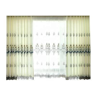 China 61New Blackout European Style Embroidered Curtains Stick Up Velvet Embroidery Curtain Fabric For Living Room for sale