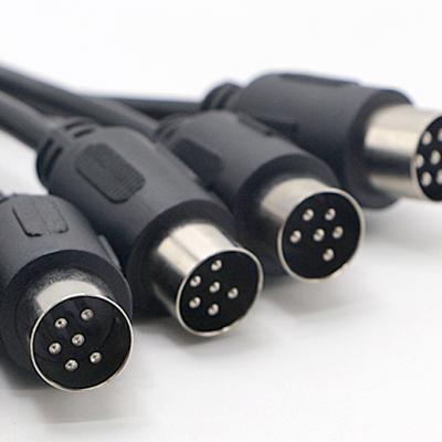 China Good Signal Extension Cable OEM Manufacture Angel 90 Degree Video Mini Din 4 Pin Mini Cable s Din 4 5 6 7 8 9 Pin Cable Male To Female for sale