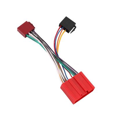 China ISO Audio Stereo Harness Adapter Automobile Aftermarket 16 Pin Car Radio Stereo Wire Wiring Harness for CD Player and Stereo for sale