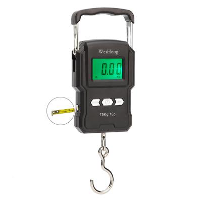 China Tare; Lock ; High Quality Digital Auto-Fishing Scales Electronic Hook Balance Scale 75kg With WH-A22 Tape Measure for sale