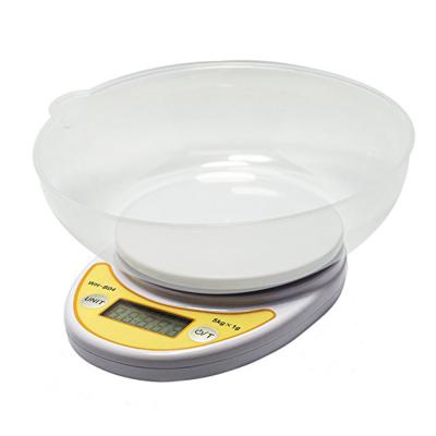 China With Scale Tray 5kg Nutrition Scale Portable Kitchen Scale With Bowl for sale