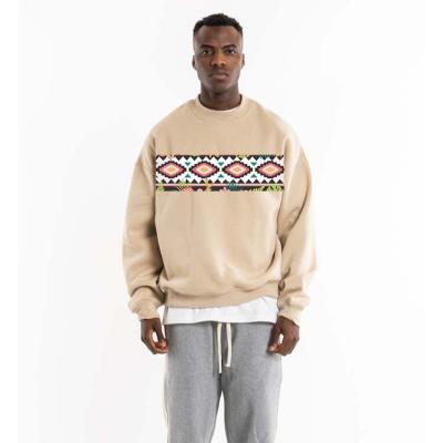 China Customizable Anti-wrinkle OEM Sweatshirt Hoodie With Africa Ankara Plus Size Mens Sweaters Cotton Heavy Fleece Pullover Casual Men's Sweater for sale