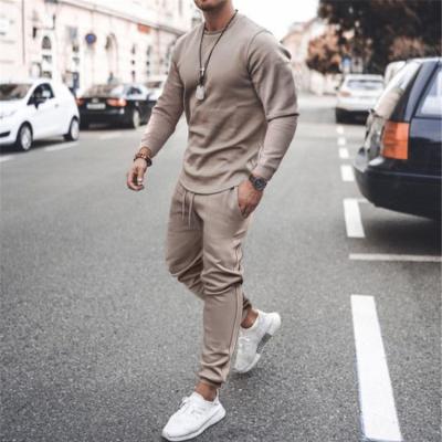 China Anti-wrinkle 2021 New Men's European And American Fashion Casual Long Sleeve Sports Set Jogger Two Piece Set for sale