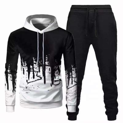 China Anti-Wrinkle Men Sports Wear Hoodie Sweatshirt Jogger Gear 2 Piece Sets Tracksuit Hooded Sweatshirt Pants for sale