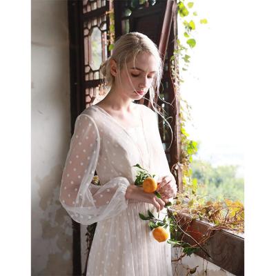 China Sustainable Hot Sale Women's Long Dresses Sheath Long White Lace Casual Luxury Dresses For Women for sale