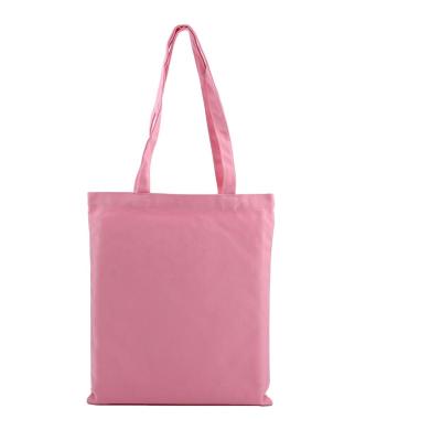 China High Quality Custom Canvas Handled Durable Colored Pink Cotton Logo Tote Bag for sale