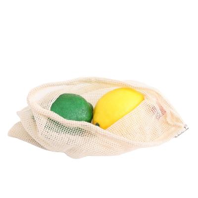 China 100% Eco Friendly Mesh Drawstring Bag For Fruits Cotton Net Bag Custom Size Rope Handle Factory Price for sale