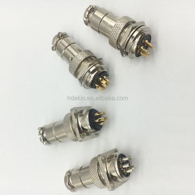 China Automotive Silver Coating GX16 4pin 5pin 6pin Aviation Metal Male Female Connector for sale