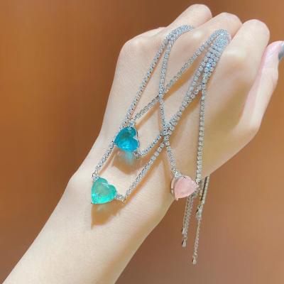 China Cute Simple Colored Statistical Institute Heart Shape Necklace High Quality Pendant Lady Necklace for sale