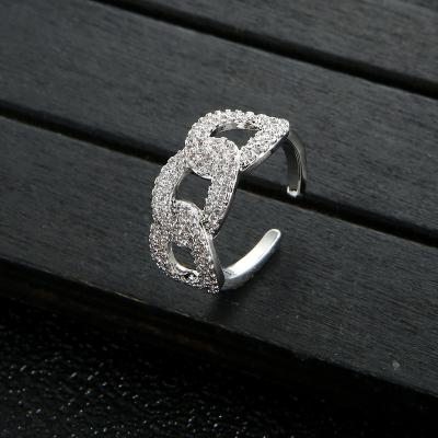 China FASHIONABLE INS hot sale gold / silver plated AAAAAZircon women adjustable rings for sale