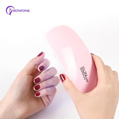 China Portable 50000 Hours 6W Sun LED Gel Nail Fast Curing Lamp UV Nail Dryer Lamp Led UV Nail Lamp for sale