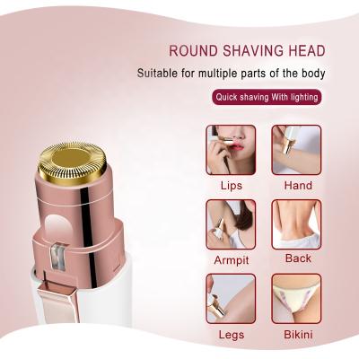 China Portable Lipstick Shaver 2 in 1 Electric Massage Removal Face Epilator Mini Nose Hair Trimmer Washable Cutter for sale