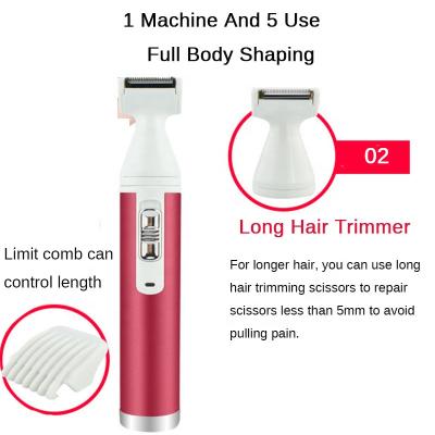 China Car Multifunctional 5 in 1 Washable Nose Trimmer Beauty Body Hair Remover Hair Removal Machine for sale