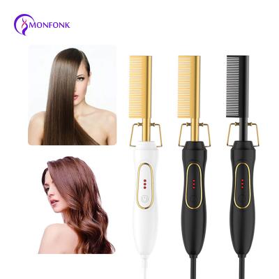 China Hot Car Hair Straightener Comb Hair Straightener Sweep Straight Comb Wet Dry Hair Styler Curling Iron Curler Comb for sale