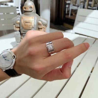 China TRENDY men's engagement rings 1 carat moissanite diamond silver with white gold moissanite plated luxury men ring for sale