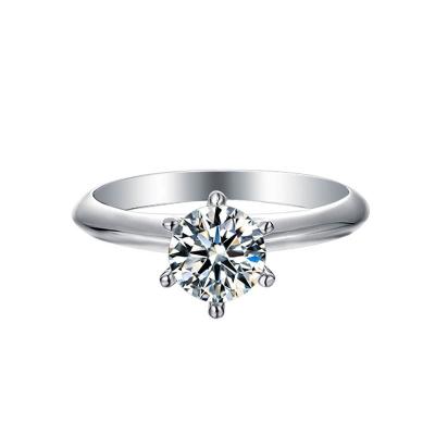 China Edlen Schmuck Diamond Ring Customize 1ct FASHIONABLE Moissanite Ring Silver Moissanite Engagement Ring for sale