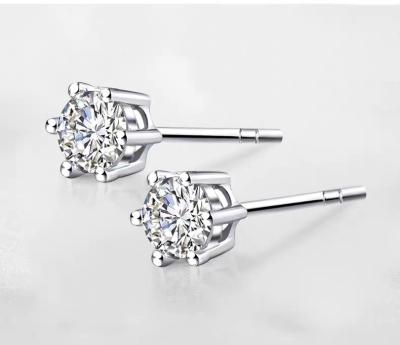 China FASHIONABLE Round 0.5 CT Moissanite Diamond S925 Classic Silver Earring For Wedding Gift Party for sale